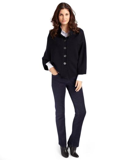 Brooks Brothers Saxxon Wool Cable Knit Capelet