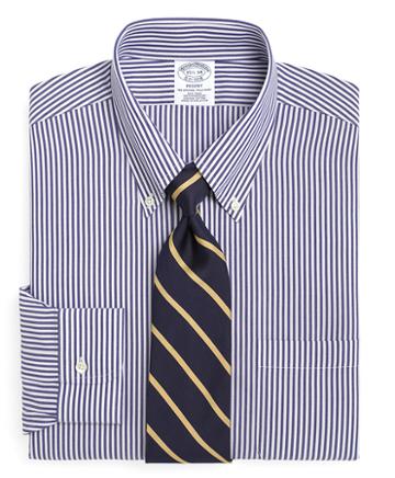 Brooks Brothers Non-iron Regent Fit Bengal Stripe Dress Shirt