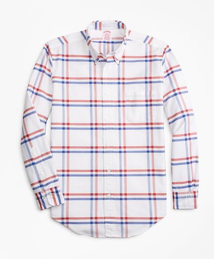 Brooks Brothers Madison Fit Oxford Windowpane Sport Shirt
