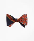 Brooks Brothers Multi-framed Stripe With Print Medallion Reversible Bow Tie