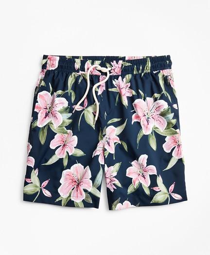 Brooks Brothers Montauk 6 Lily Print Swim Trunks