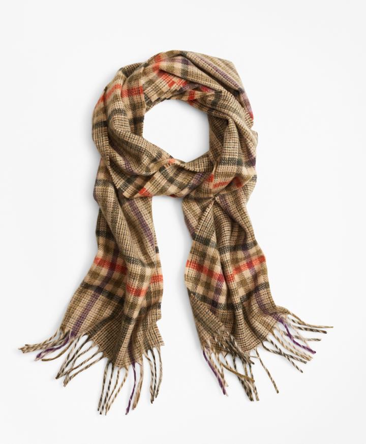 Brooks Brothers Men's Tan Plaid Scarf