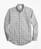 Brooks Brothers Milano Fit Small Windowpane Flannel Sport Shirt