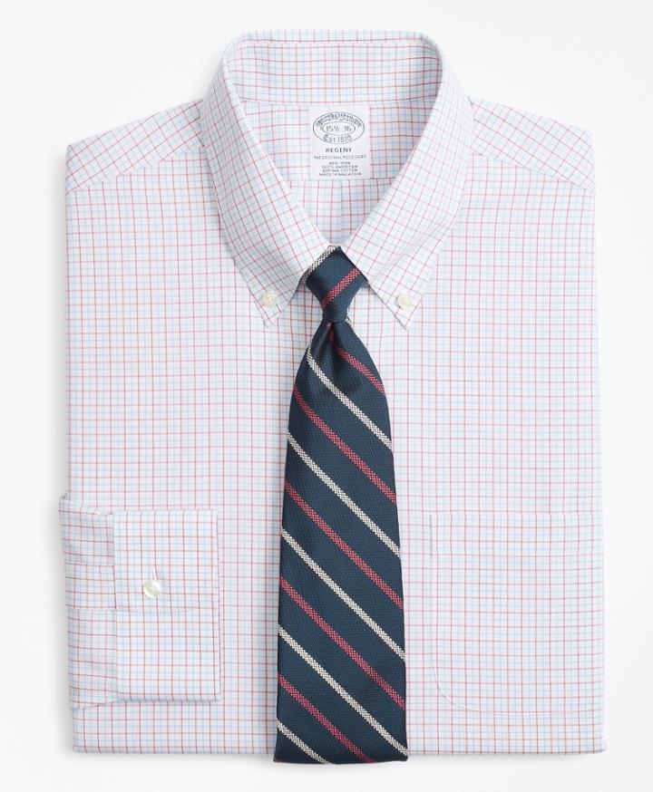 Brooks Brothers Men's Slim Fitted Dress Shirt, Non-iron Triple Overcheck