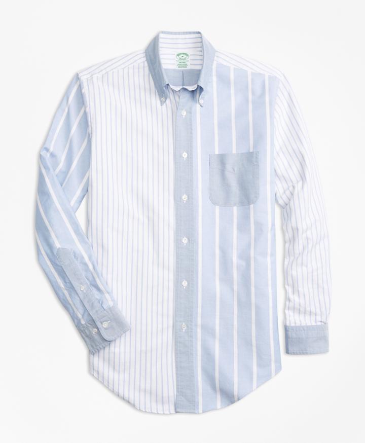 Brooks Brothers Men's Milano Fit Oxford Fun Stripe Sport Shirt