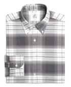 Brooks Brothers Men's Grey And White Plaid Shirt