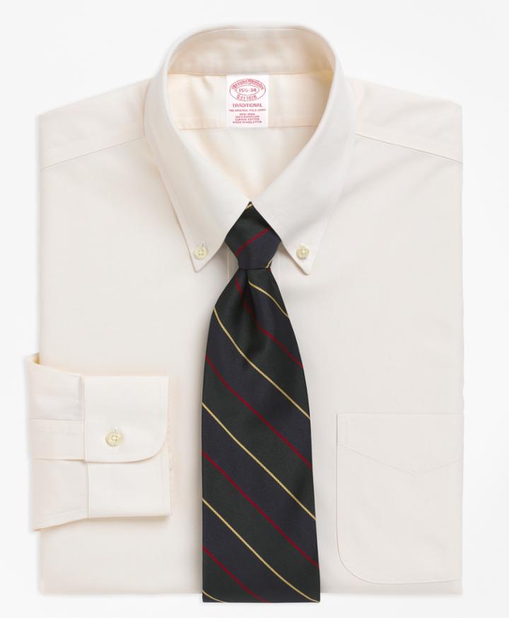 Brooks Brothers Men's Relaxed Fit Relaxed-fit Dress Shirt, Non-iron Button-down Collar