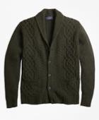 Brooks Brothers Men's Braemar For Brooks Brothers Cable Shawl Collar Cardigan