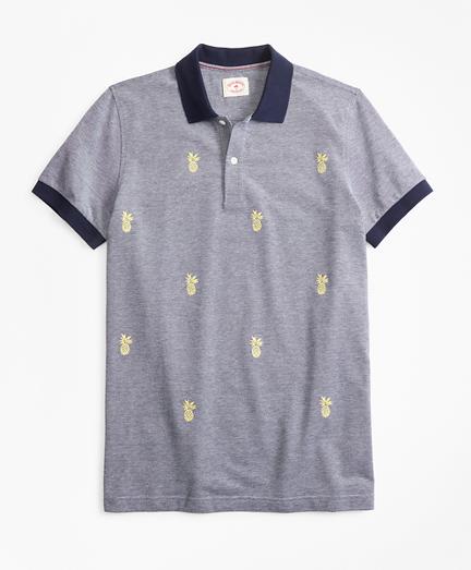 Brooks Brothers Embroidered Pineapple Cotton Pique Polo Shirt