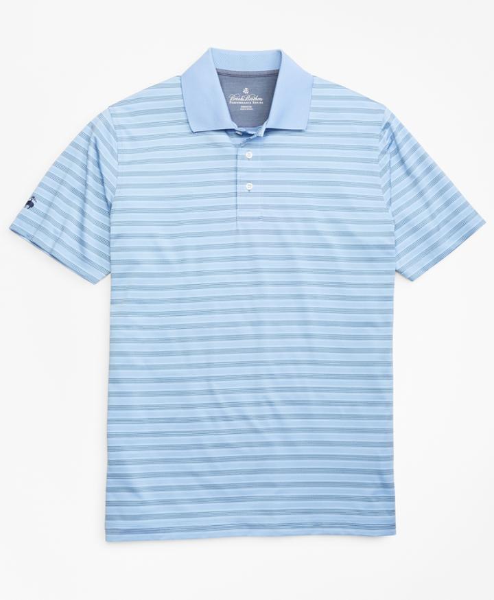Brooks Brothers Men's Performance Series Bird's-eye Outline Stripe Polo Shirt