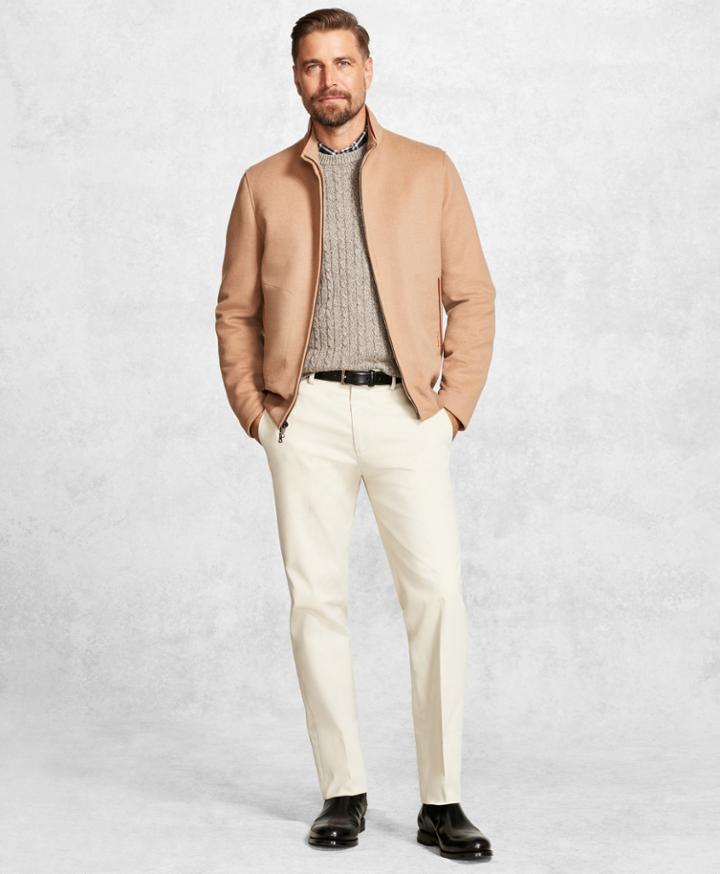 Brooks Brothers Men's Golden Fleece Wool And Camel Hair Bomber