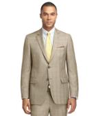 Brooks Brothers Fitzgerald Fit Brown Plaid With Blue And Gold Deco 1818 Suit