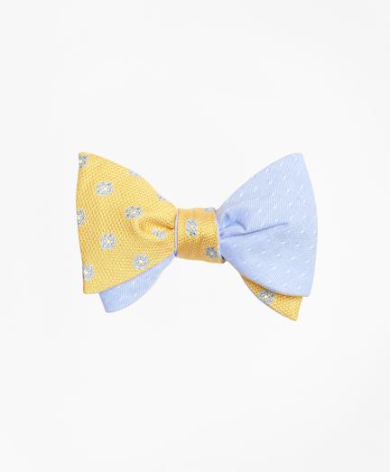 Brooks Brothers Textured Framed Flower With Diamond Dobby Reversible Bow Tie