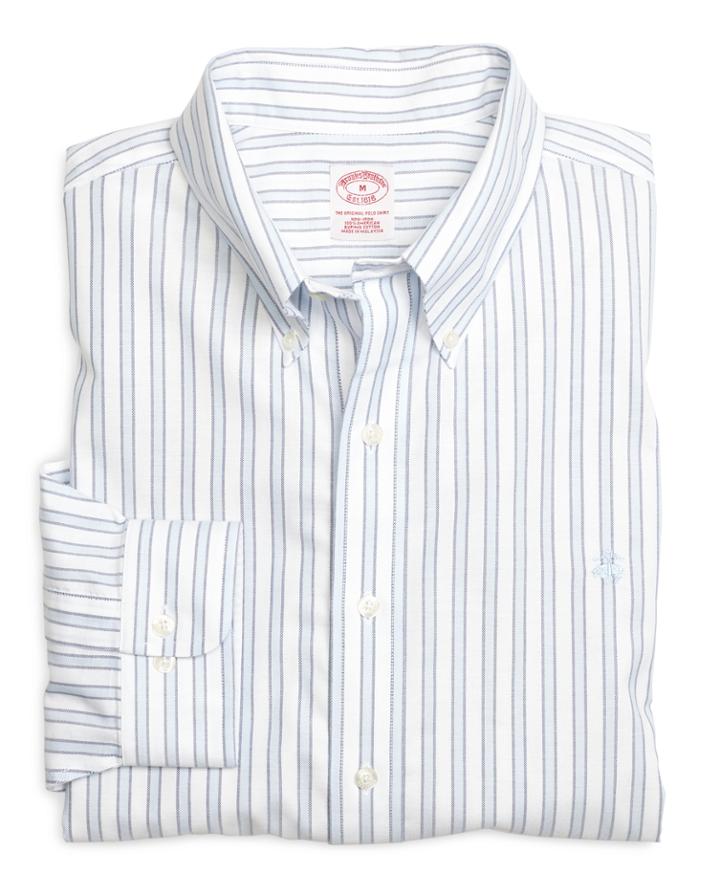 Brooks Brothers Men's Non-iron Regular Fit Framed Stripe Sport Shirt