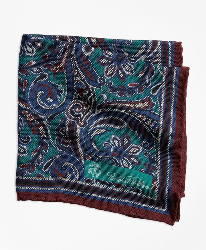 Brooks Brothers Men's Paisley And Dot Pocket Square
