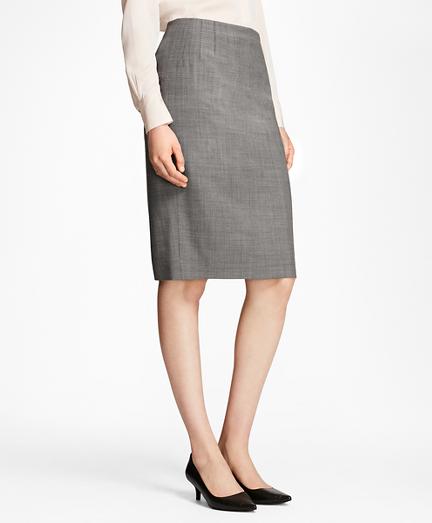 Brooks Brothers Sharkskin Stretch Wool Pencil Skirt