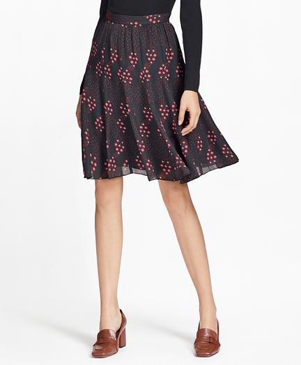 Brooks Brothers Floral-print Silk Georgette Skirt