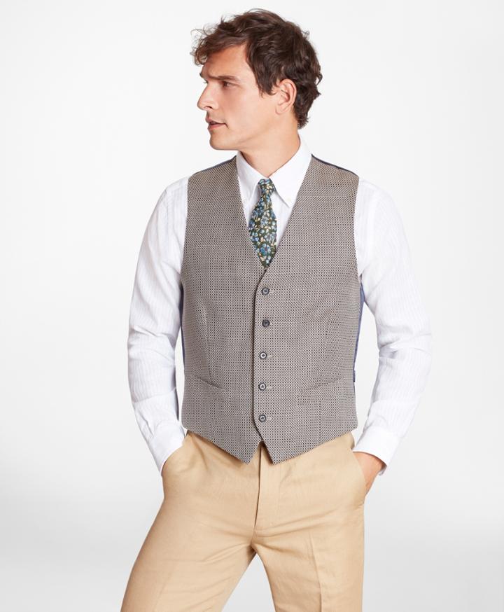 Brooks Brothers Men's Geometric Five-button Vest