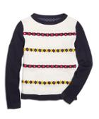 Brooks Brothers Cotton Xo Embroidered Boatneck Sweater