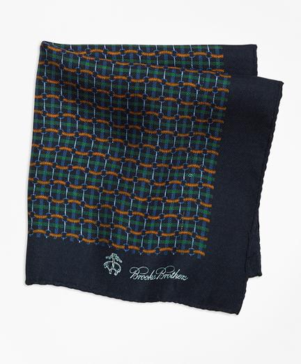 Brooks Brothers Plaid Links And Duck Pocket Square