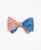Brooks Brothers Bb#2 Stripe With Textured Stripe Flower Reversible Bow Tie