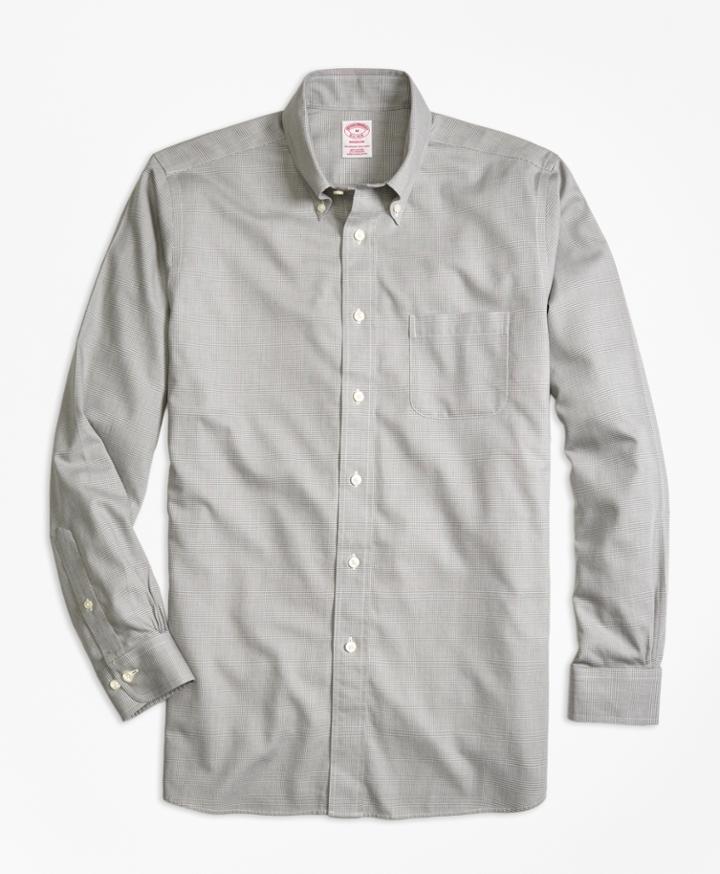 Brooks Brothers Men's Madison Fit Cotton Cashmere Glen Plaid Sport Shirt