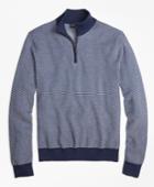 Brooks Brothers Men's Supima Cotton-cashmere Textured Half-zip Sweater