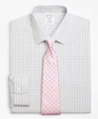 Brooks Brothers Stretch Slim Fitted Dress Shirt, Non-iron Houndstooth Overcheck