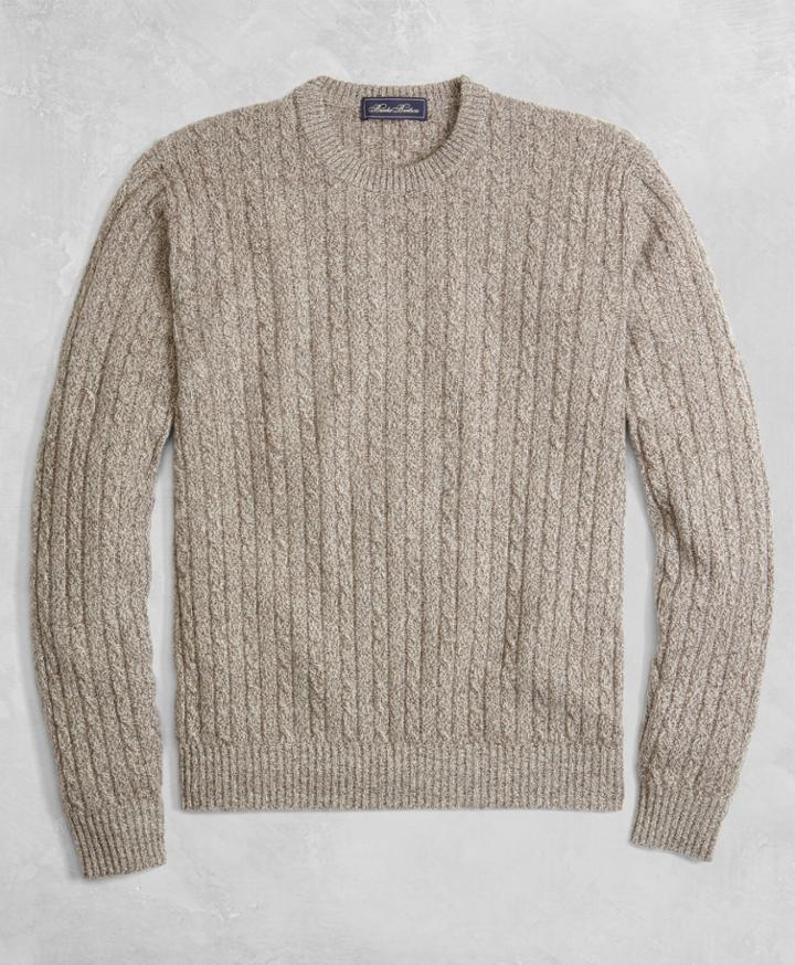 Brooks Brothers Men's Golden Fleece 3-d Knit Cashmere Cable Sweater