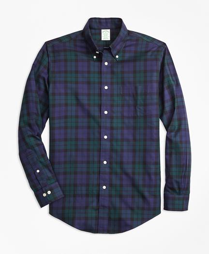 Brooks Brothers Non-iron Milano Fit Black Watch Tartan Sport Shirt