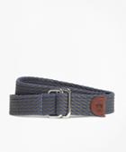 Brooks Brothers Striped Woven D-ring Belt