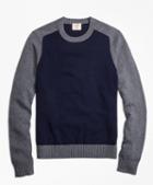 Brooks Brothers Marled Color-block Crewneck Sweater