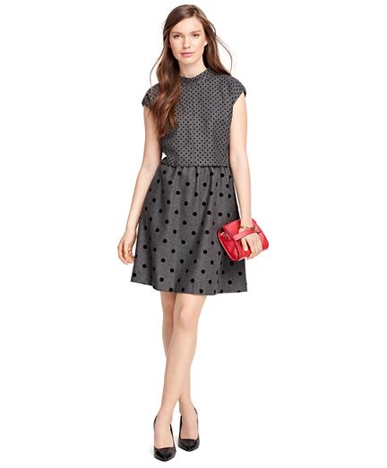 Brooks Brothers Wool Blend Polka Dot Dress