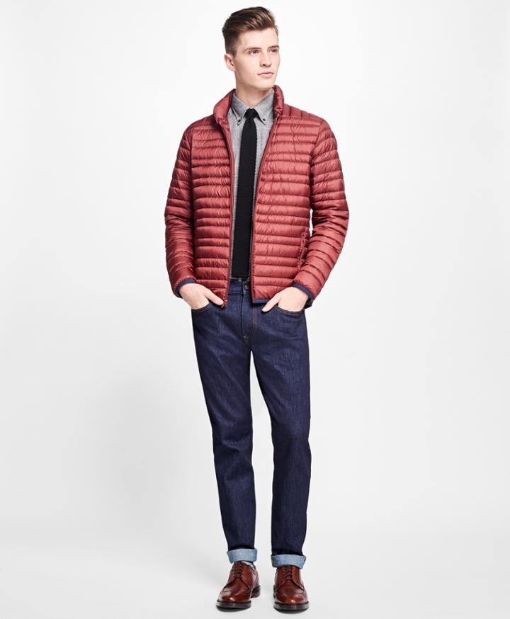 Brooks Brothers Men's Channel Quilted Down Jacket