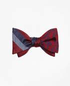 Brooks Brothers Men's Dotted Herringbone Stripe With Vines Reversible Bow Tie