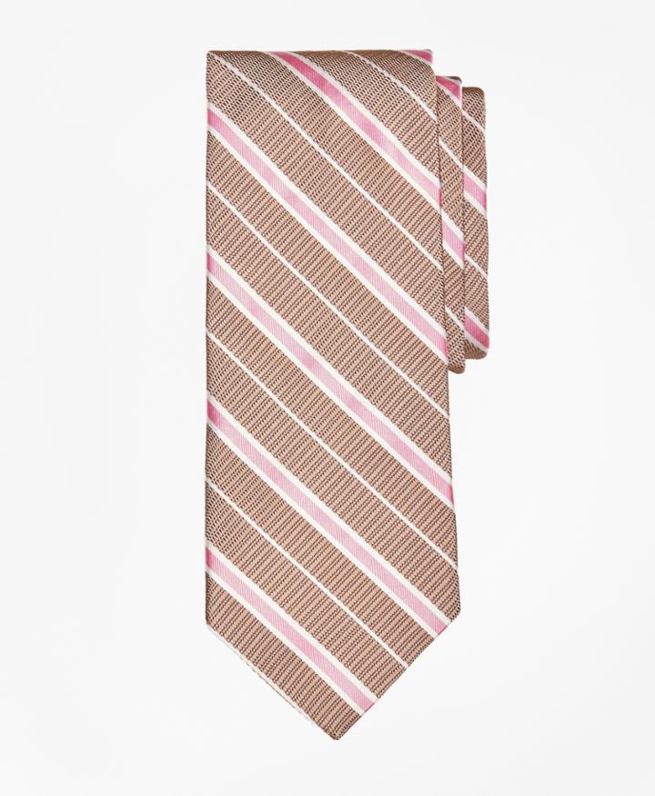 Brooks Brothers Men's Textured Ground Bb#2 Stripe With Pinstripe Tie