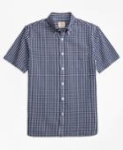 Brooks Brothers Men's Check Cotton Seersucker Short-sleeve Sport Shirt