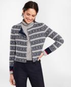 Brooks Brothers Women's Fair Isle Stretch Wool Knit Jacket