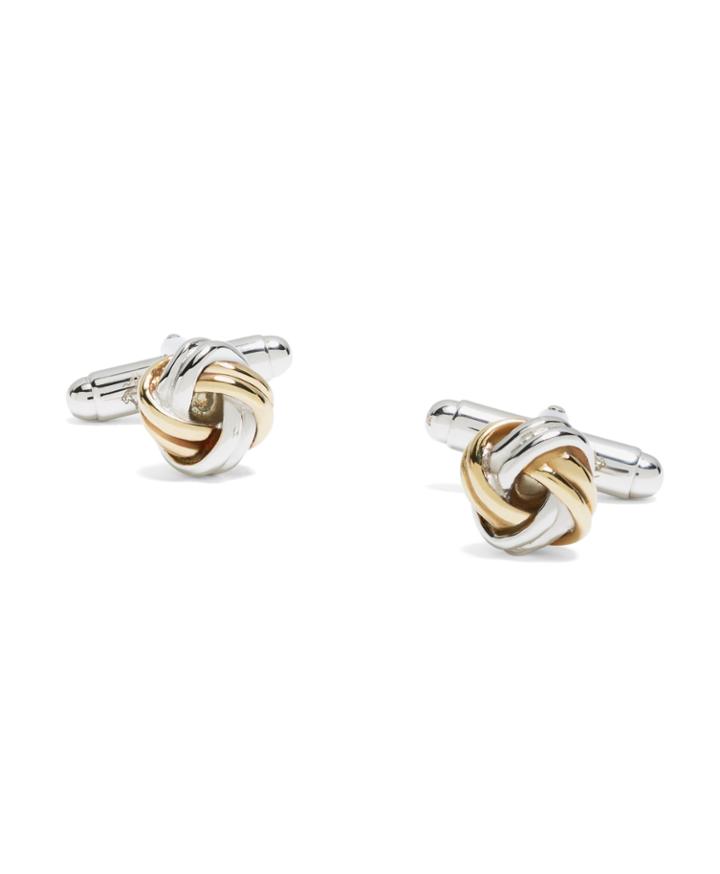 Brooks Brothers Men's Gold-on-silver Knot Cuff Links