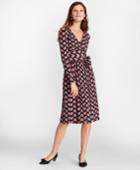 Brooks Brothers Women's Rose-print Jersey Faux Wrap Dress