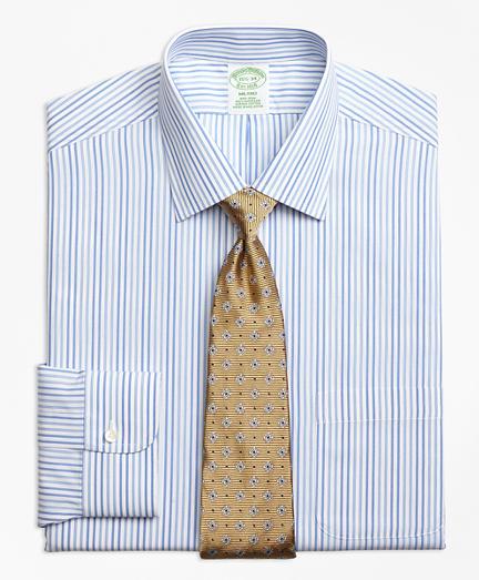 Brooks Brothers Milano Slim-fit Dress Shirt, Non-iron Alternating Framed Stripe