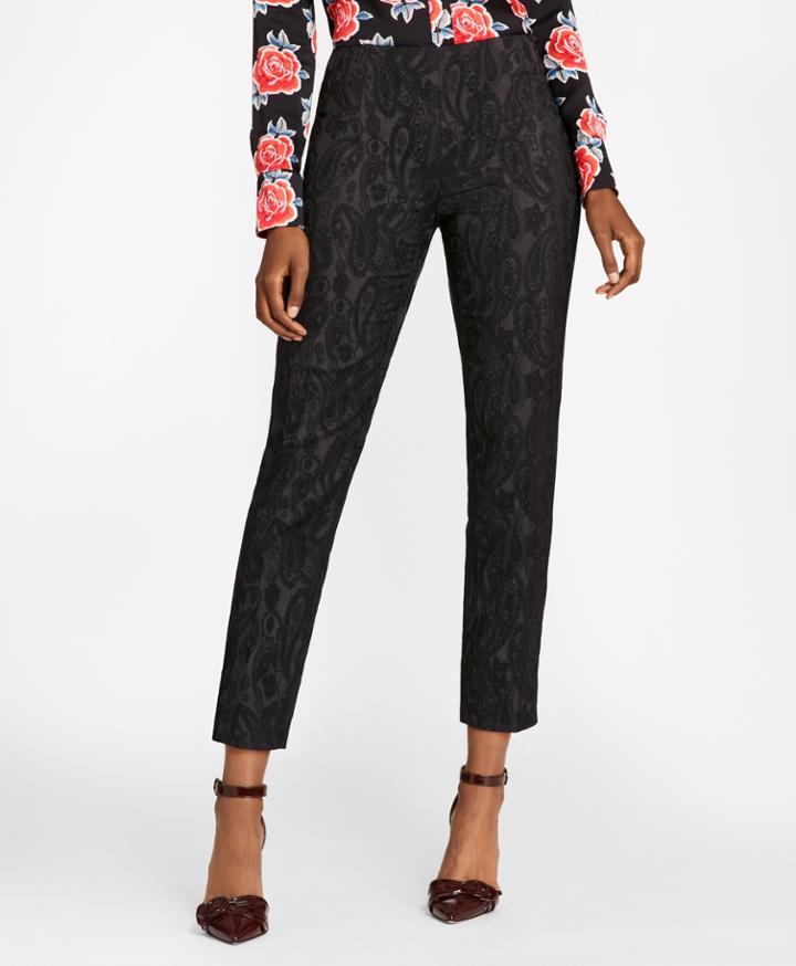 Brooks Brothers Women's Paisley Jacquard Ankle Pants