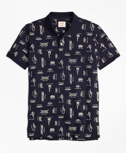 Brooks Brothers Sailors' Knot Print Pique Polo Shirt