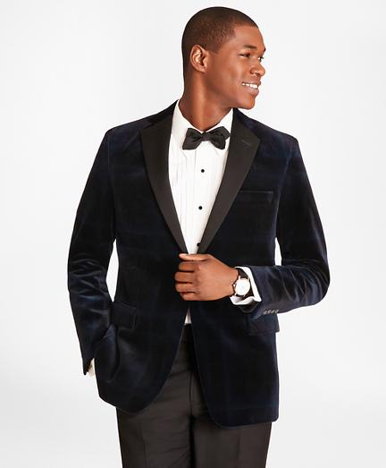 Brooks Brothers Regent Fit Black Watch Velvet Tuxedo Jacket