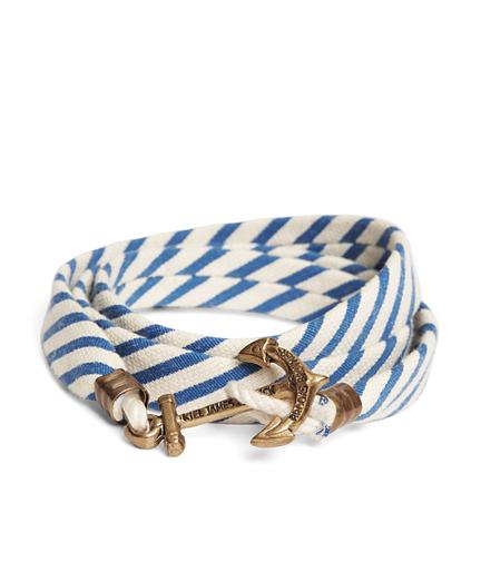 Brooks Brothers Kiel James Patrick Blue And White Seersucker Lanyard Hitch Cord Bracelet