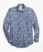 Brooks Brothers Milano Fit Large Paisley Print Sport Shirt