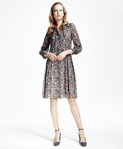 Brooks Brothers Silk Crepe Crinkle Shirtdress