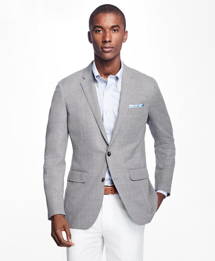 Brooks Brothers Men's Milano Fit Two-button Hopsack Sport Coat