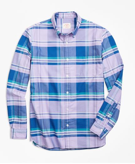 Brooks Brothers Madras Supima Cotton Oxford Sport Shirt