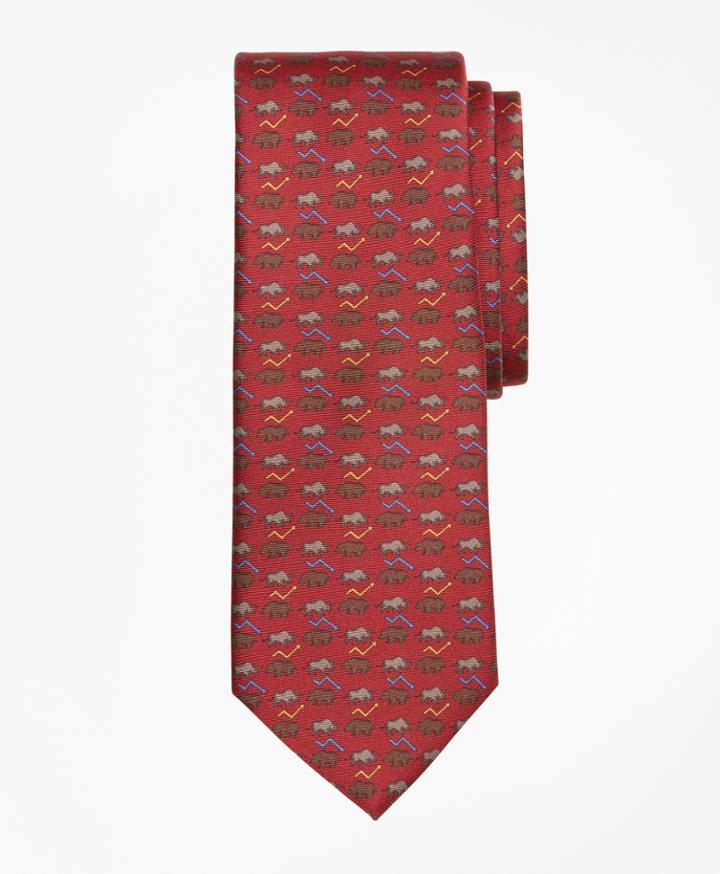 Brooks Brothers Men's Bull And Bear Print Tie